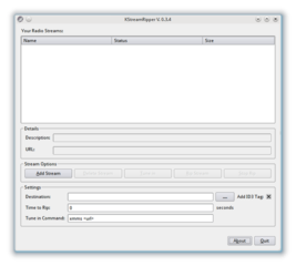 kde frontend for streamripper