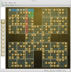 The samurai type sudoku game board