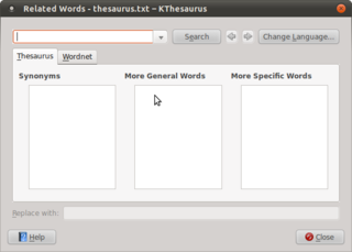 thesaurus for the Calligra Suite