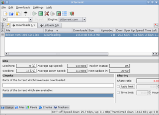 KTorrent v2.2.x - BitTorrent client for KDE3