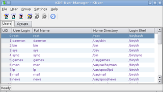 user and group administration tool