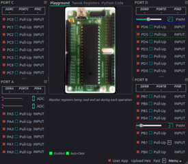 User interface of KuttyPy : Microcontroller training utility
