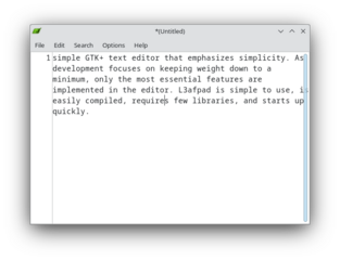 Simple text editor forked from Leafpad
