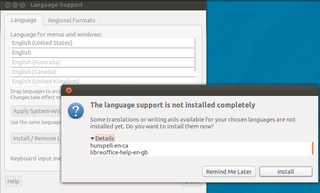 Language selector for Ubuntu