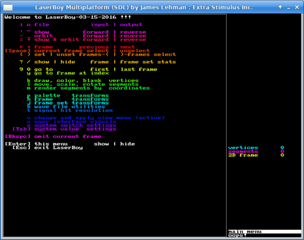 Laser show software for soundcard operation