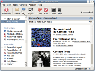 music player for Last.fm personalized radio