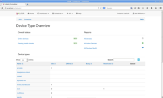 Scheduler status page