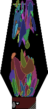 a lava lamp of currently running processes