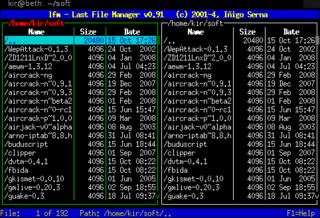 simple but powerful file manager for the UNIX console