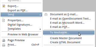 LibreOffice extension for working with MediaWiki articles