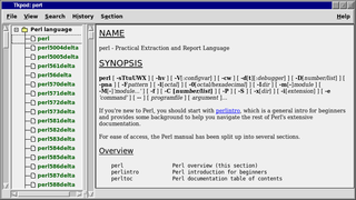 Tk Pod browser widget with hypertext capability