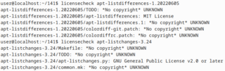 simple license checker for source files