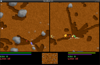 old-school earthworm action game