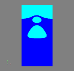 tow bubbles rising in a fluid
