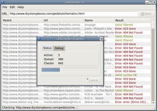 check websites and HTML documents for broken links (GUI client)
