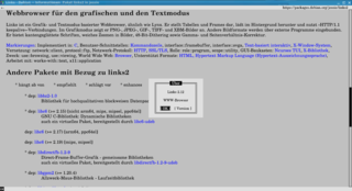 Web browser running in both graphics and text mode