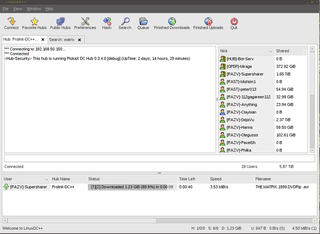 Port of the Windows file-sharing program, DC++