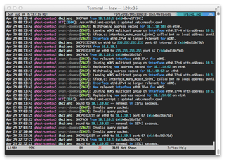Viewing a syslog file with lnav