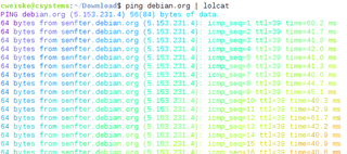 lolcat colorizing ping