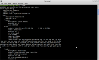 information about hardware configuration