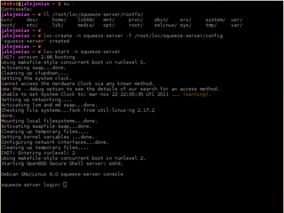 lxc-create and lxc-start