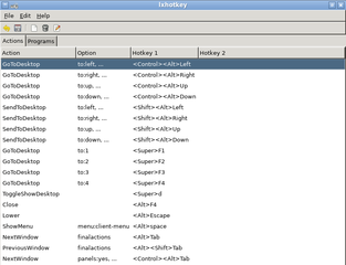 LXHotkey keyboard shortcuts configurator (GTK+ GUI plugin)