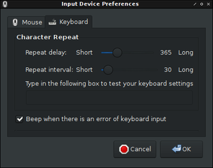 LXDE keyboard and mouse configuration