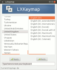 "United Kongdom" and "English (UK)"