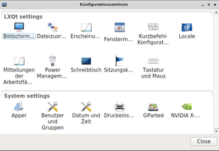 LXQt system settings center
