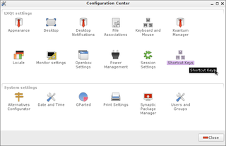 LXQt system settings center