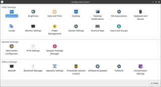 LXQt system settings center