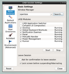 session manager component for LXQt