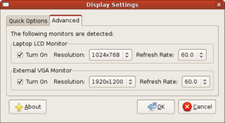 LXDE monitor configuration tool