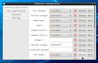 utility to configure lxsession and its default applications