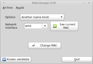 a GTK+ interface for GNU/MACchanger