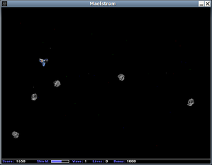 Arcade-style game resembling Asteroids