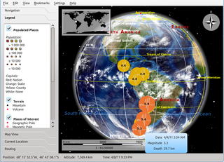 Earthquakes map