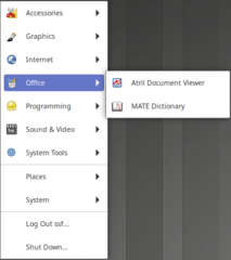 mate application and settings menus