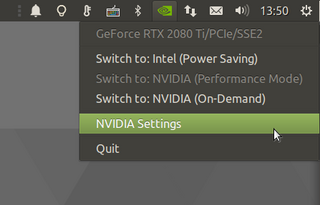 MATE Desktop applet for controlling NVIDIA Optimus graphics cards