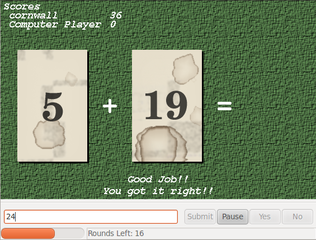 A flash card game designed to teach simple maths