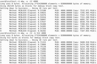 memory bandwidth benchmark program