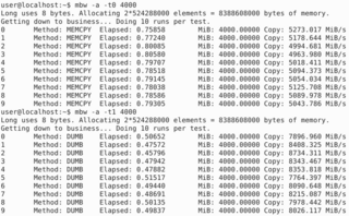 memory bandwidth benchmark program