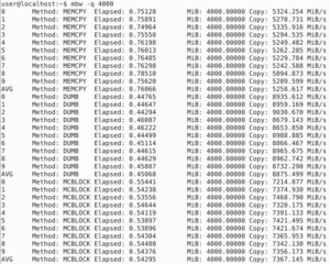 memory bandwidth benchmark program
