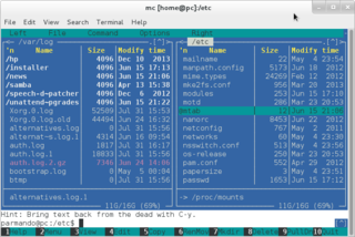Midnight Commander - a powerful file manager
