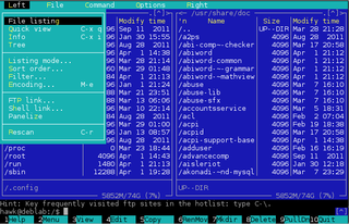 Midnight Commander - a powerful file manager