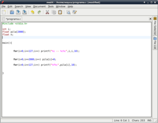 editing a text file with medit