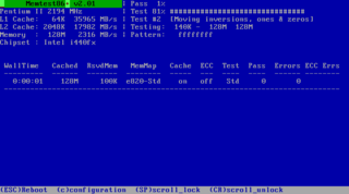 Memtest86+ running