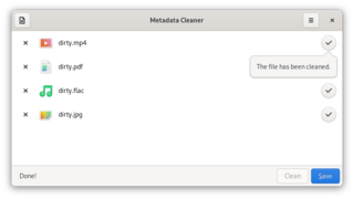 GTK app for viewing and cleaning metadata in files
