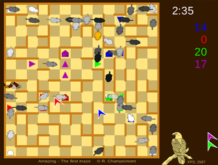 video game with mice in a maze