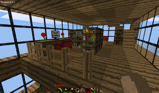 Workplace in a Minetest house.